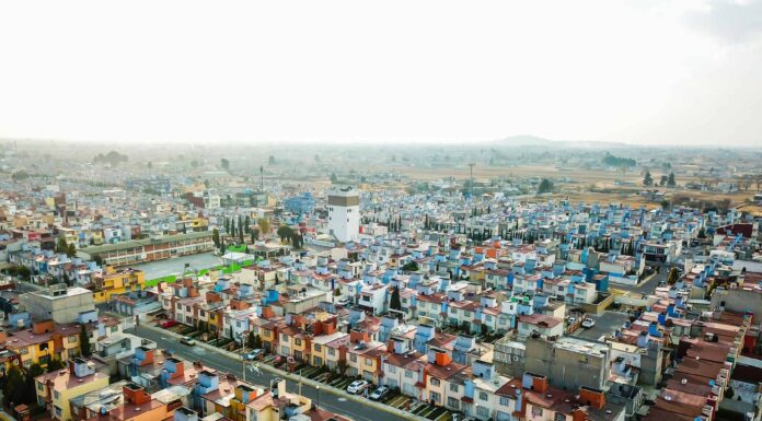 Mexico, Urban Skyline, Aerial View, City, Night