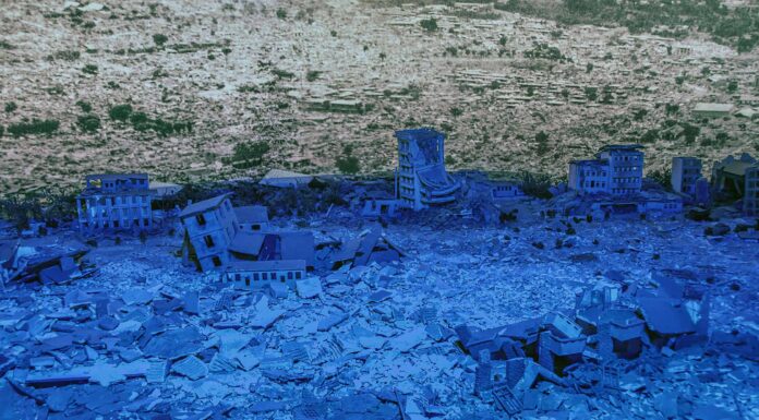 Twister In Storm - Gray landscape