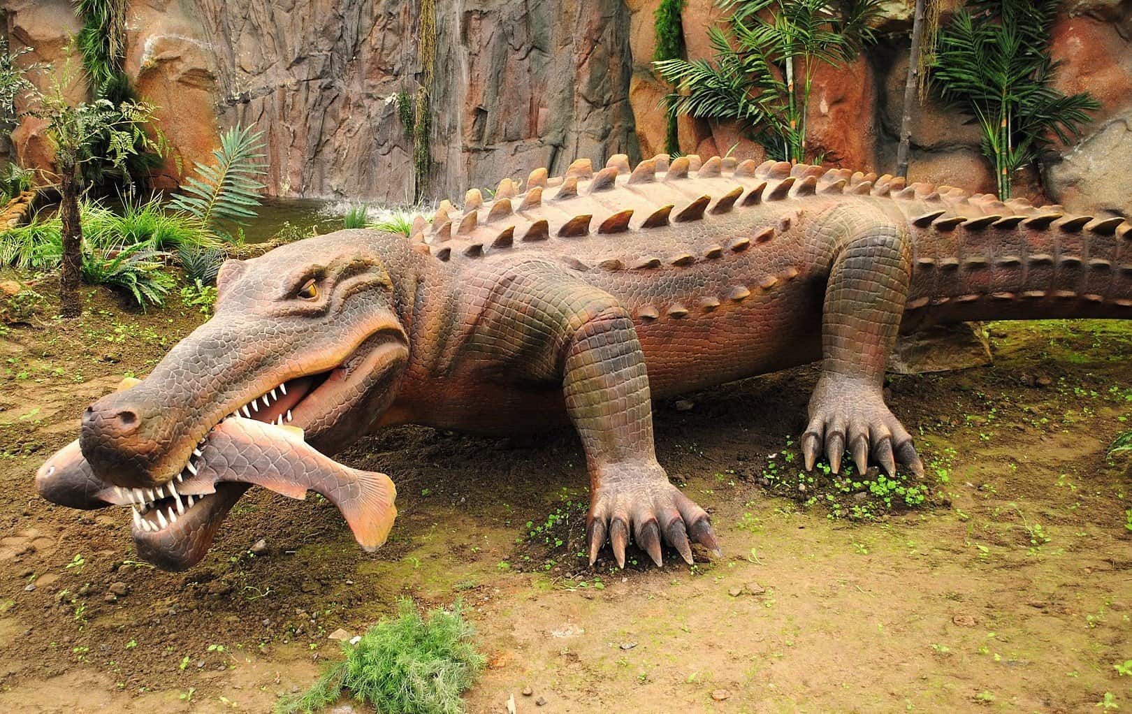 Crocodile Bite Force - Deinosuchus Attacking a Dinosaur