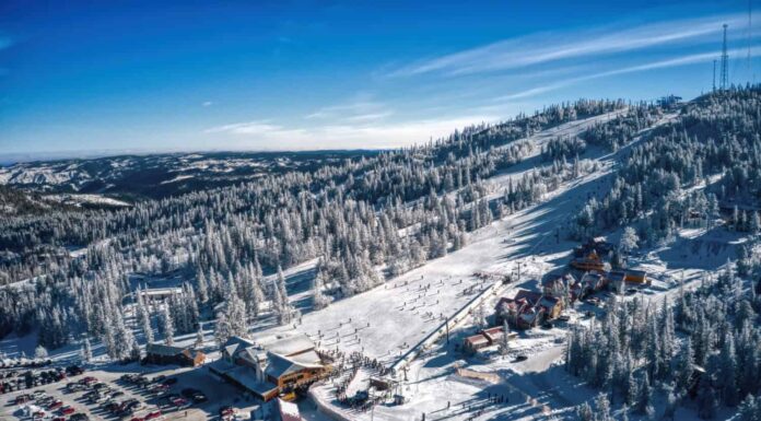 Aerial View of popular Ski Slope in South Dakota Black Hills