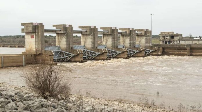 John H. Overton Lock and Dam, Red River, vicino a Pineville, Louisiana