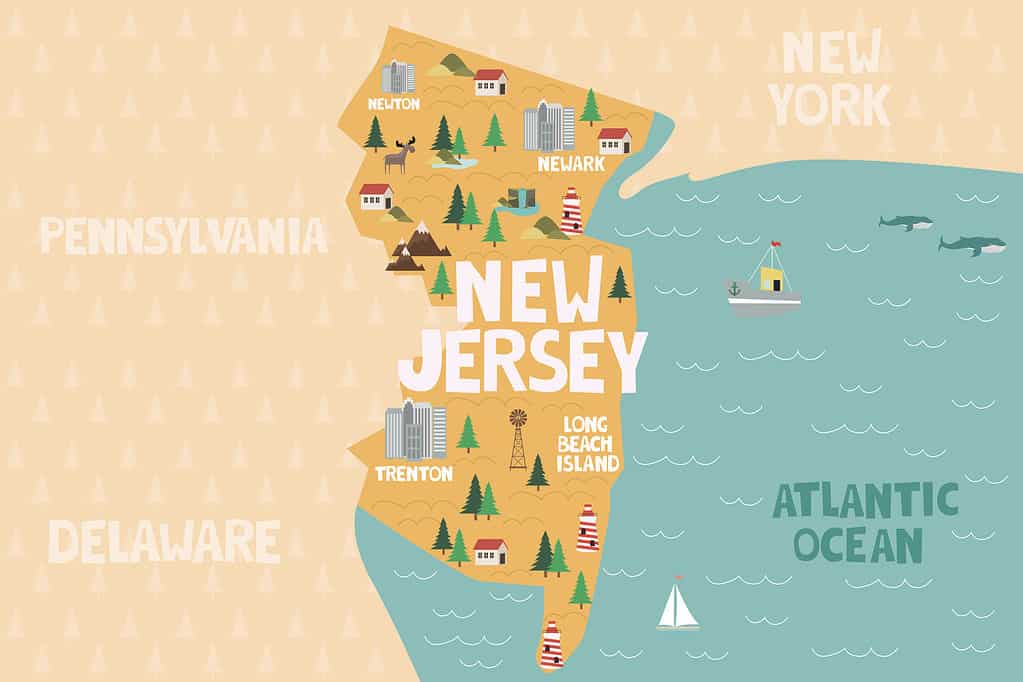 Mappa dello stato del New Jersey