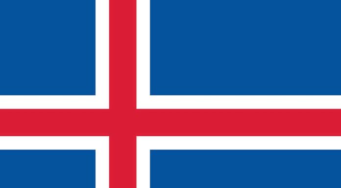 La bandiera islandese è rossa, blu e bianca, con una croce scandinava che occupa il centro della bandiera.