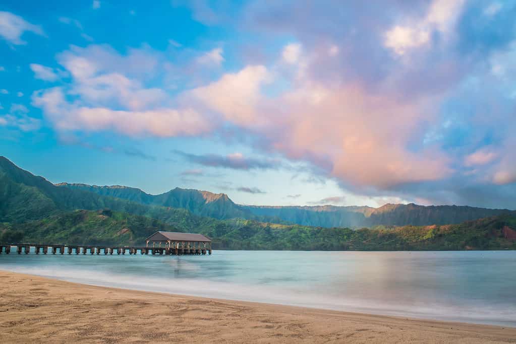 Spiaggia e molo di Hanalei