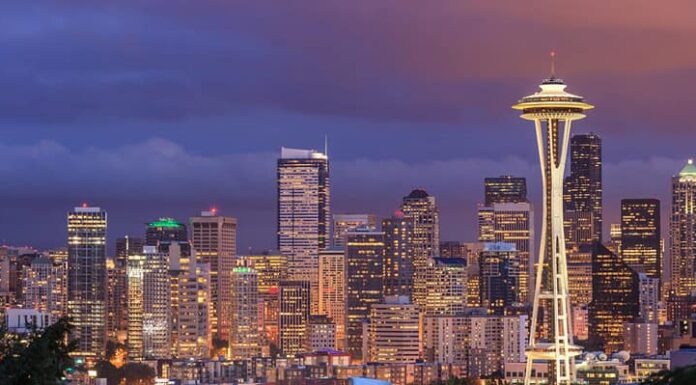 Vista della città di Seattle da Kerry Park, Washington