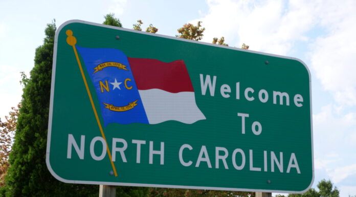 Benvenuti al cartello della Carolina del Nord