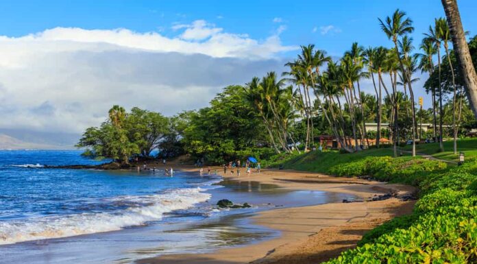 Wailea Beach vicino a Kihei, Maui, Hawaii, Stati Uniti d'America