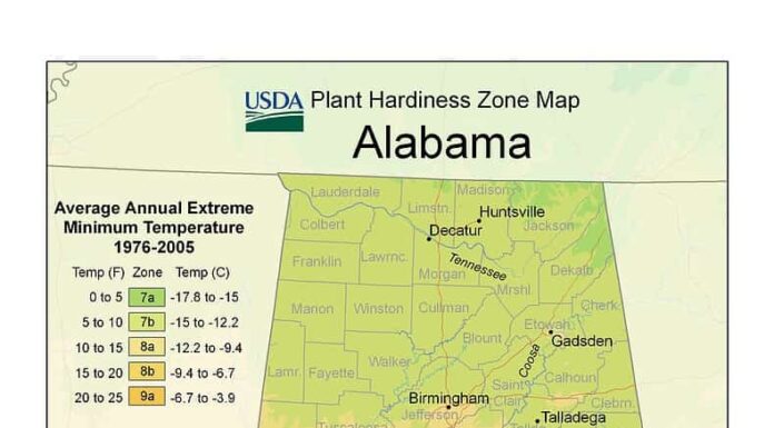 Zone di piantagione dell'Alabama