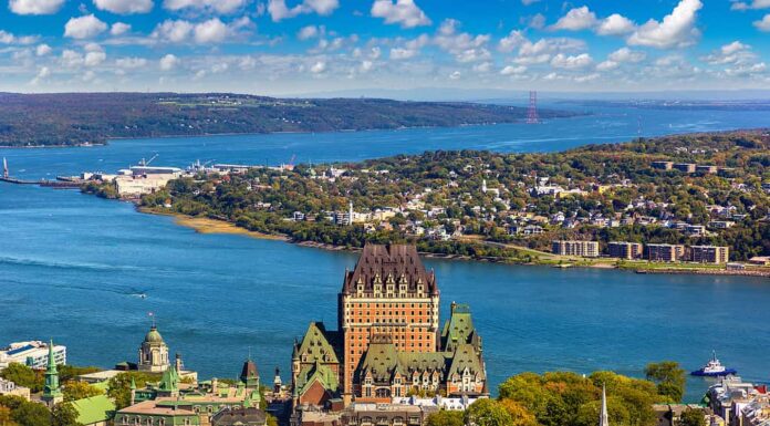 Veduta aerea della città di Quebec