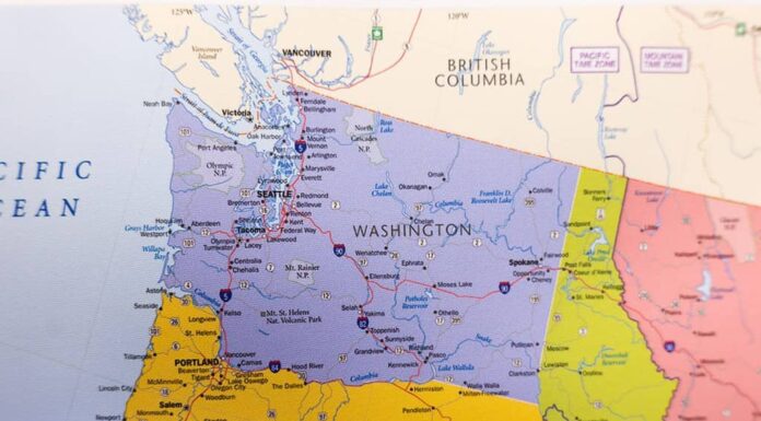 Mappa dello stato di Washington.  Scopri la bellezza dello Stato di Washington attraverso questa mappa.