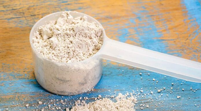 integratore alimentare di farina fossile - misurino di polvere