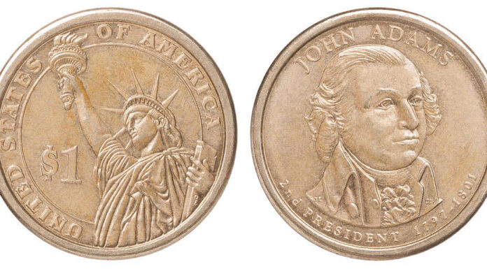 Una moneta da un dollaro USA