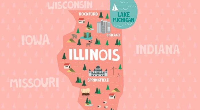 Mappa dello stato dell'Illinois