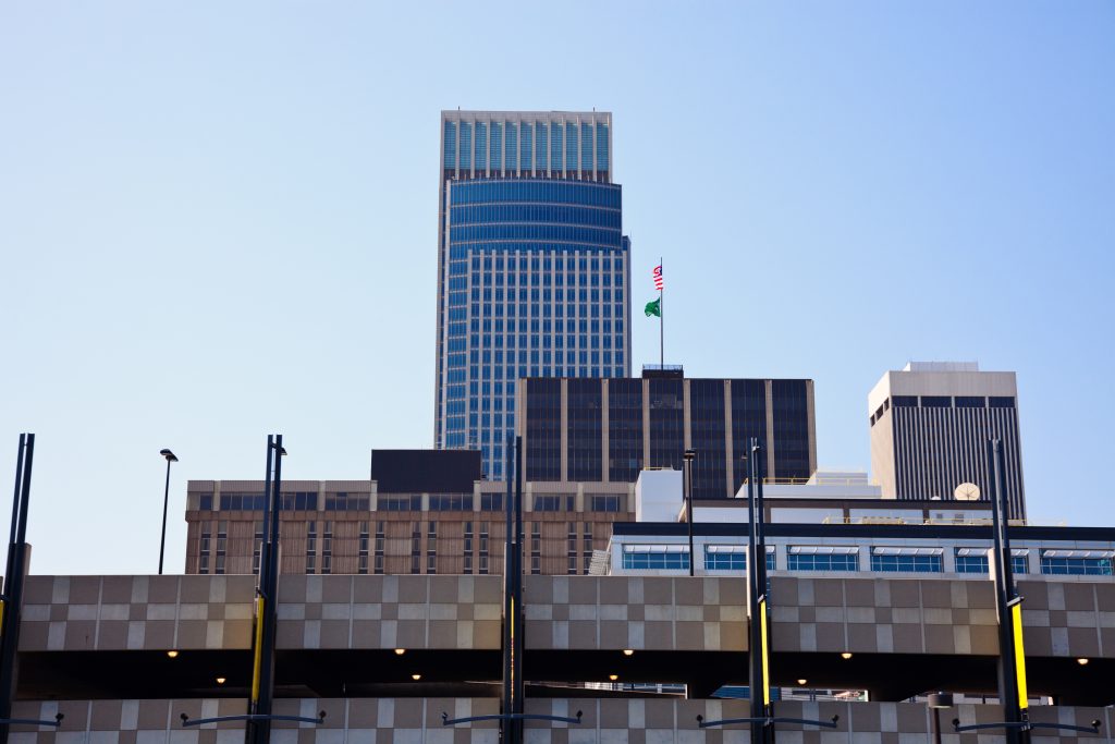 Mattina nel centro di Omaha, Nebraska