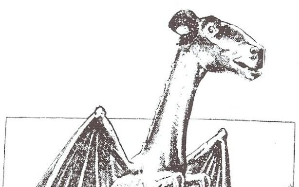 Il Jersey Devil è un criptide che vaga da secoli per le Pine Barrens del New Jersey.  - Disegno da giornali del 1909.