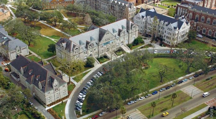 Veduta aerea del campus della Tulane University