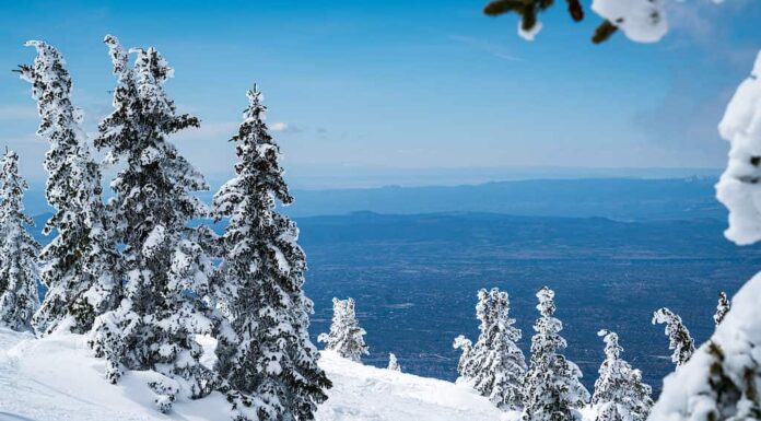 Montagna di sci sulla neve nel Nuovo Messico