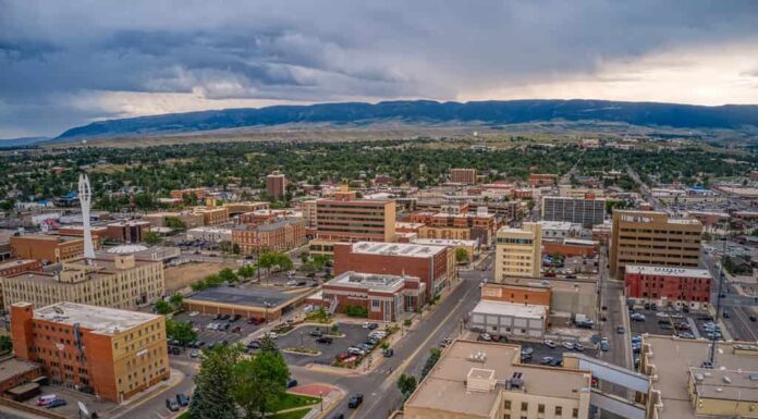 Veduta aerea di Casper, una delle città più grandi del Wyoming