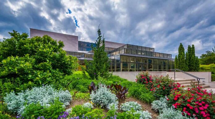 Giardini fuori dal Museo Nazionale dell'Aria e dello Spazio a Washington, DC.