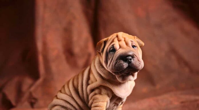 Cucciolo carino di Sharpei