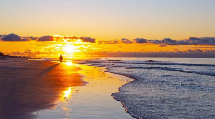 Spiaggia a piedi all'alba-Hilton Head Island,SC