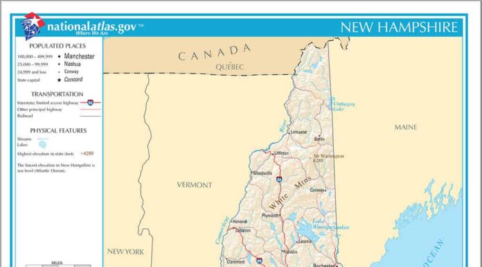 Mappa del New Hampshire