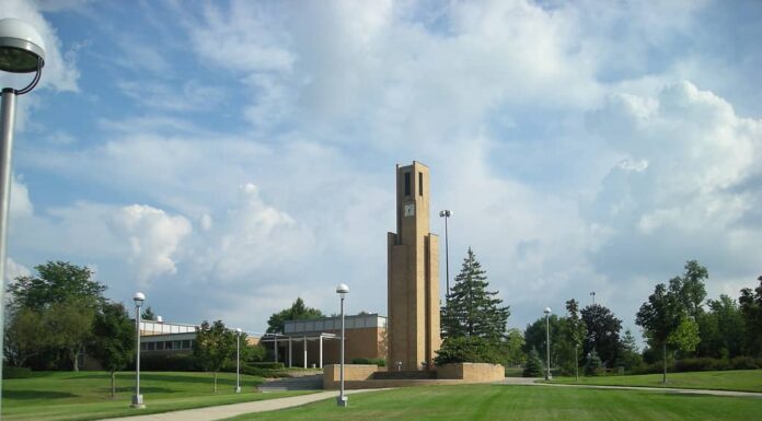 Il campus centrale della Ferris State University a Big Rapids, Michigan
