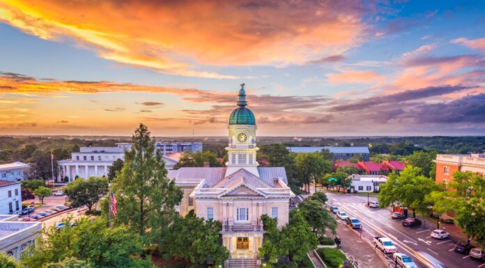 Paesaggio urbano del centro di Atene, Georgia, Stati Uniti.