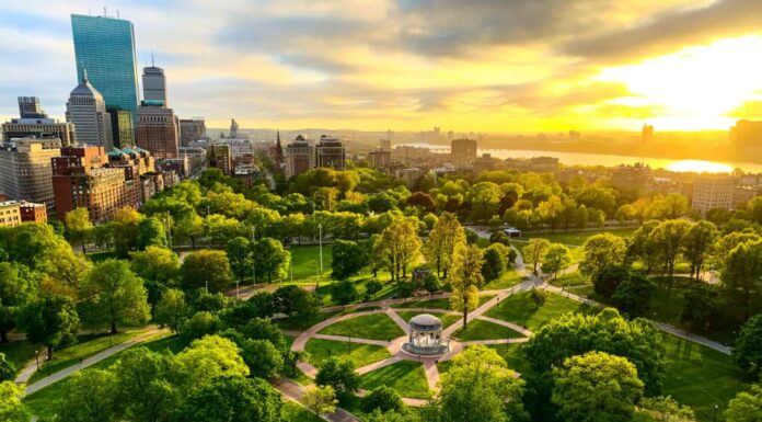 Boston Common, Boston - Massachusetts, Parco pubblico, Giardino pubblico di Boston, Primavera