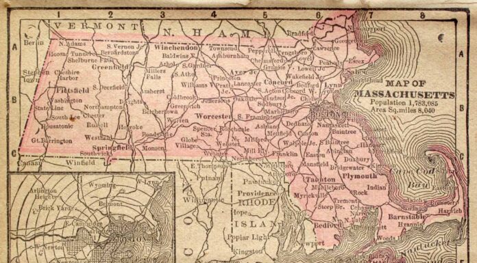 Massachusetts, circa 1880. Guarda l'intera raccolta di mappe: http://www.shutterstock.com/sets/22217-maps.html?rid=70583