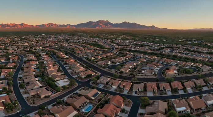 Quartiere residenziale di Quail Creek a Sahuarita, foto aerea