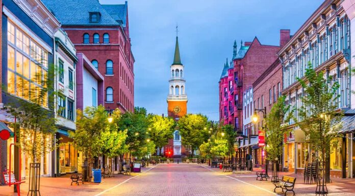 Burlington, Vermont, Stati Uniti al mercato di Church Street.