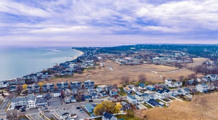Comunità costiera e spiaggia Fairfield Connecticut