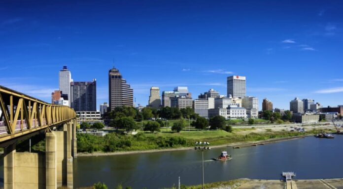 Fiume Mississippi a Memphis, Tennessee