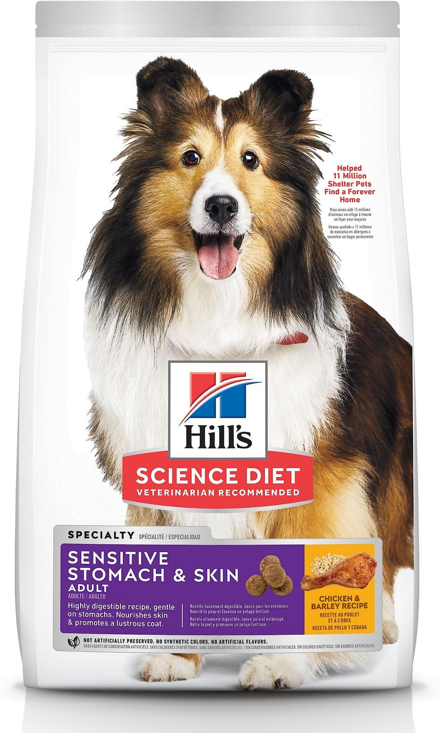 Cibo per cani secco con pelle e stomaco sensibili per adulti Hill's Science Diet