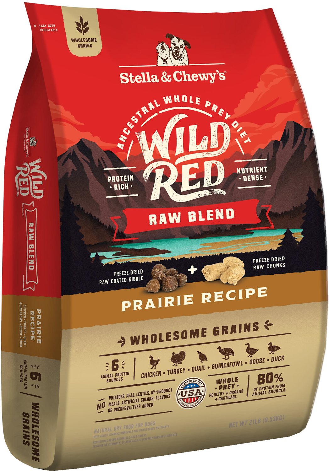 Stella & Chewy Wild Red Raw Blend Prairie Ricetta Cibo secco per cani