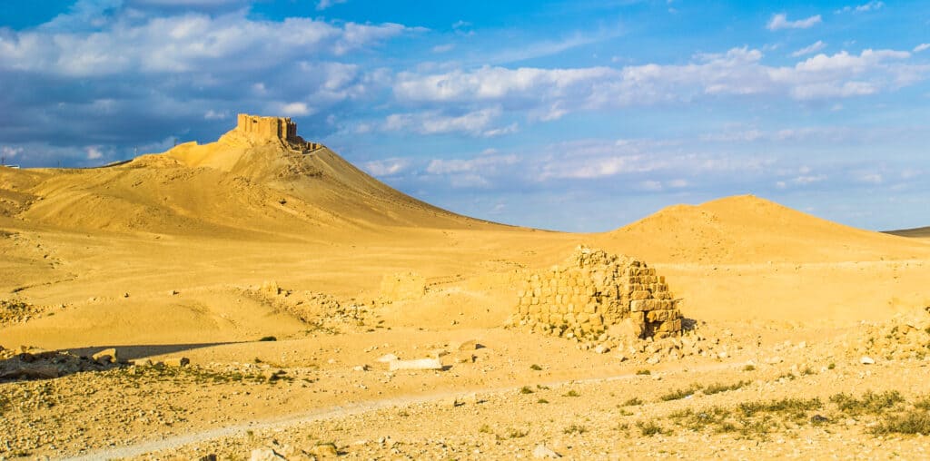 Il deserto siriano vicino a Palmira