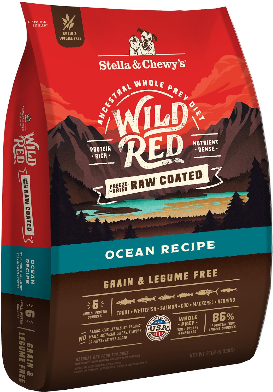 Stella & Chewy's Wild Red Raw Coated Ocean Ricetta Cibo secco per cani
