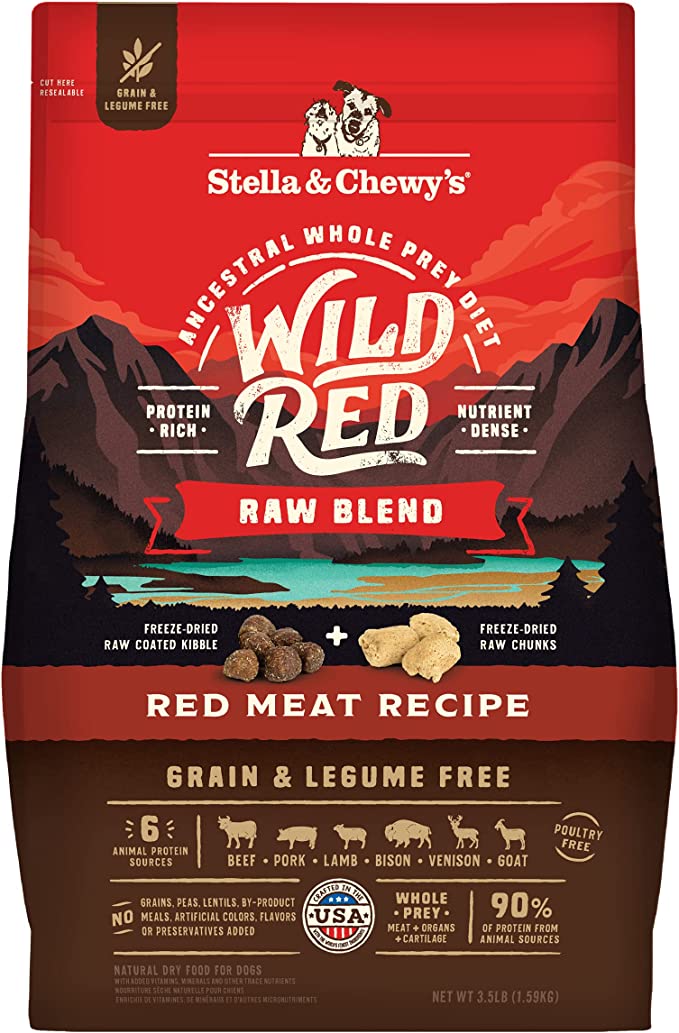 Stella & Chewy's Wild Red Raw Blend Crocchette Cibo per cani secco Ricetta di carne rossa senza cereali