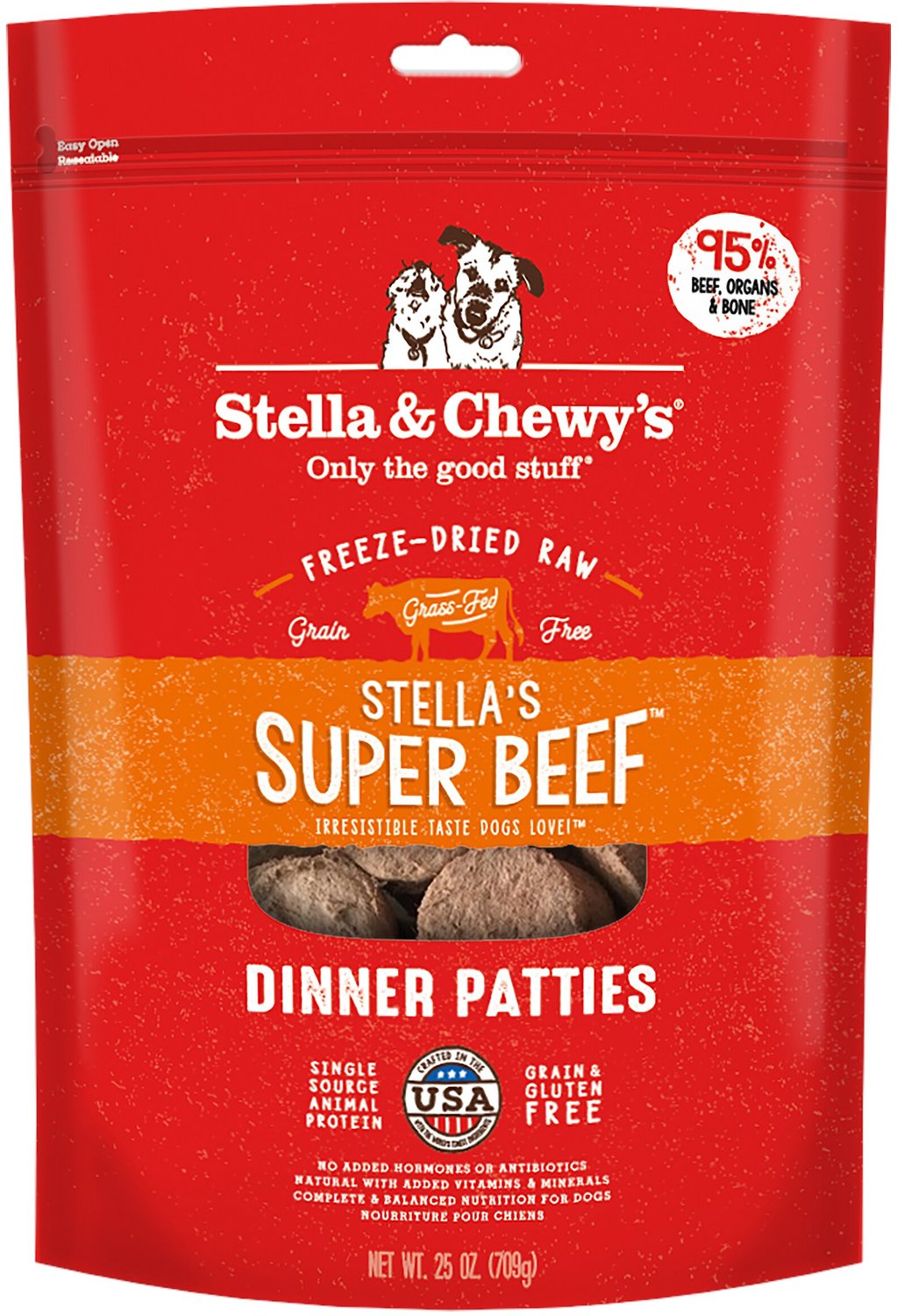 Stella & Chewy's Stella's Super Beef Dinner Patties Cibo per cani crudo liofilizzato