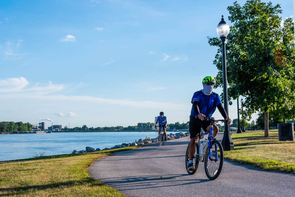 Iowa, ciclismo, sentiero, fiume Mississippi