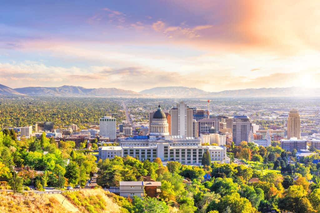 Orizzonte di Salt Lake City Utah negli Stati Uniti