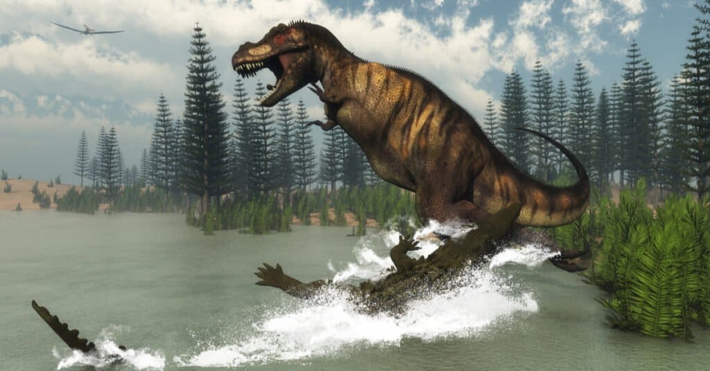 Crocodile Bite Force - Deinosuchus che attacca un dinosauro