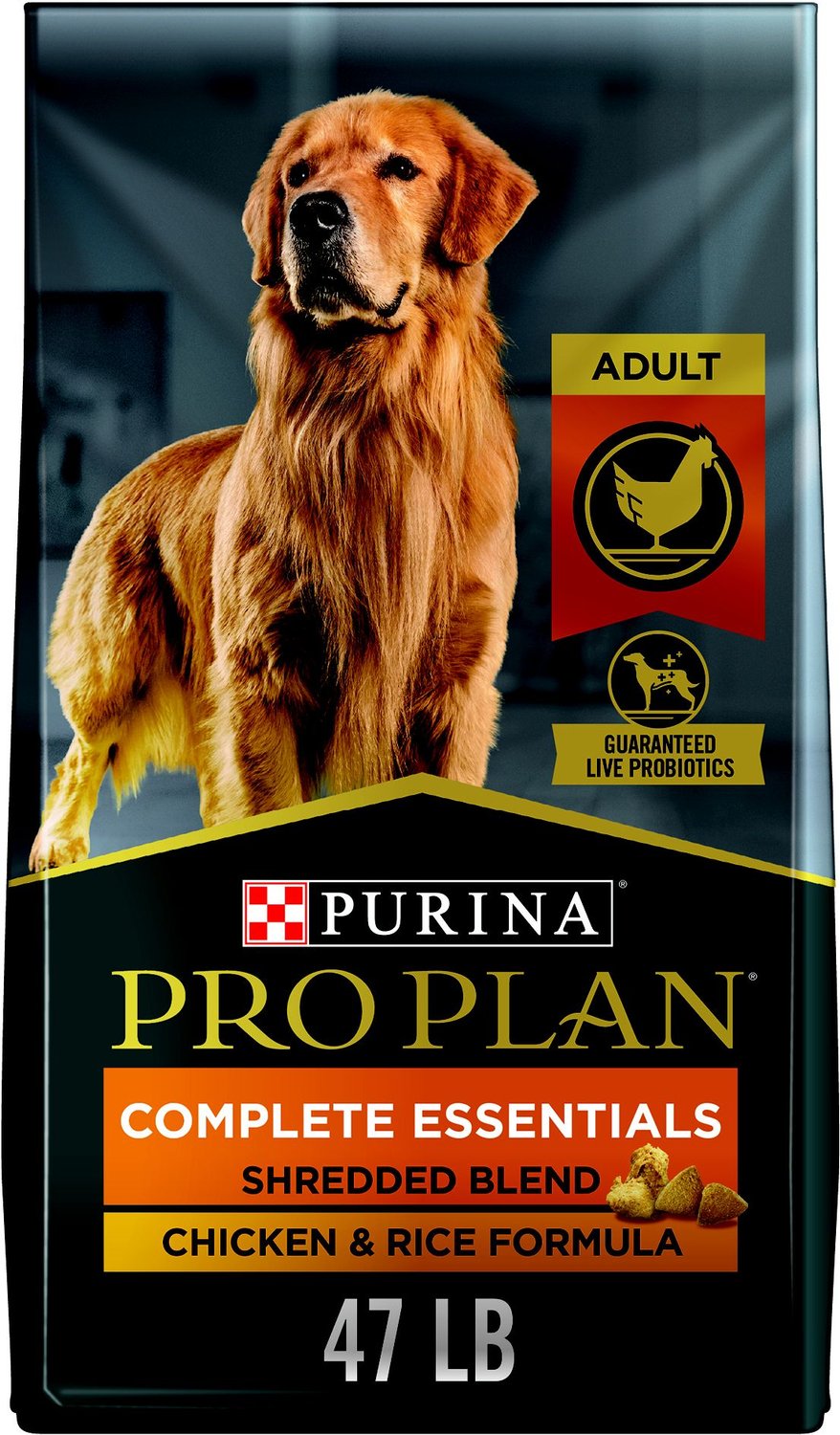 Purina Pro Plan Formula ad alto contenuto proteico con pollo e riso sminuzzato con probiotici Cibo secco per cani