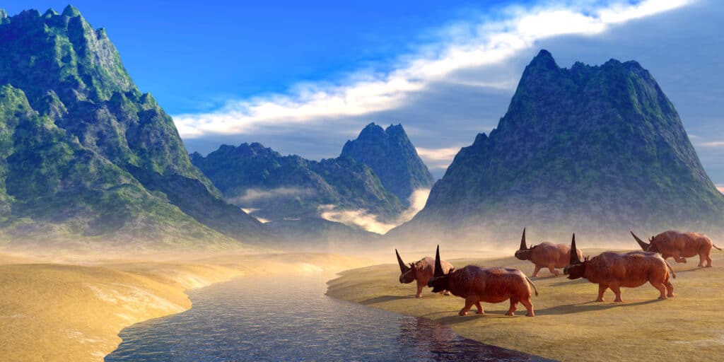 Elasmotherium era un mammifero rinoceronte cornuto che visse in Russia, Ucraina e Moldavia durante il Pliocene e il Pleistocene.