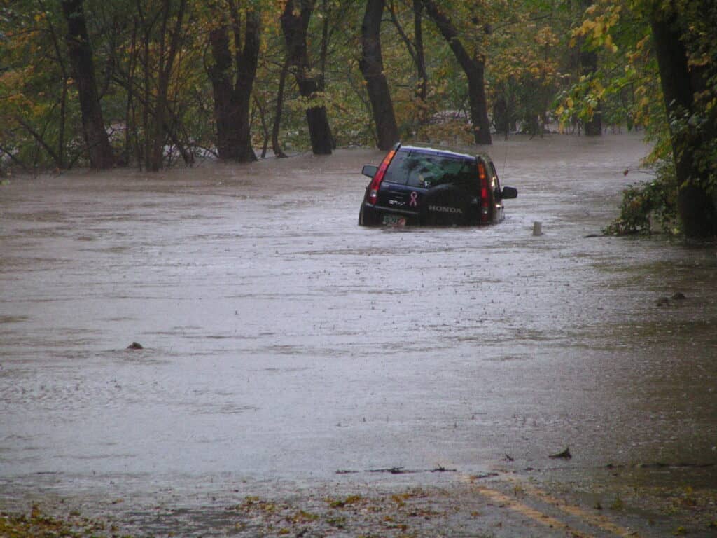 Inondazioni improvvise di Perkiomen Creek in Pennsylvania