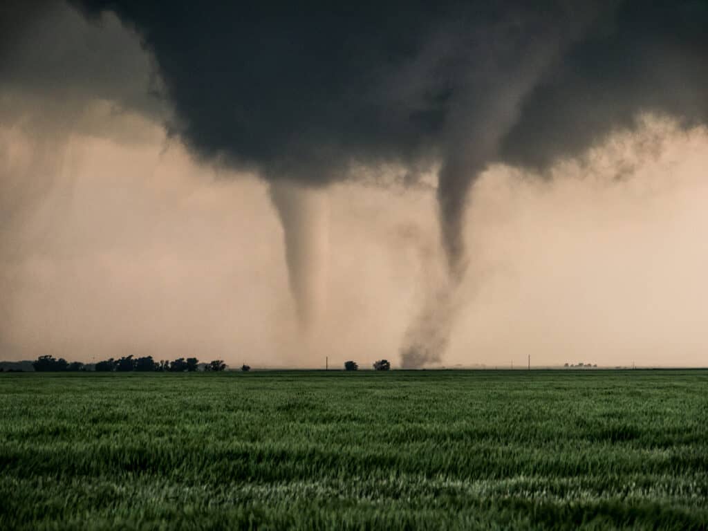 Tornado in un'aia dell'Oklahoma