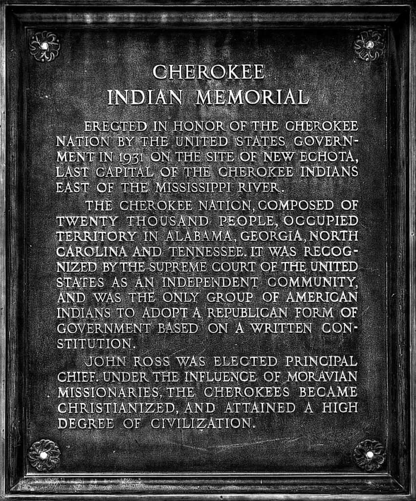Indicatore storico della nazione Cherokee