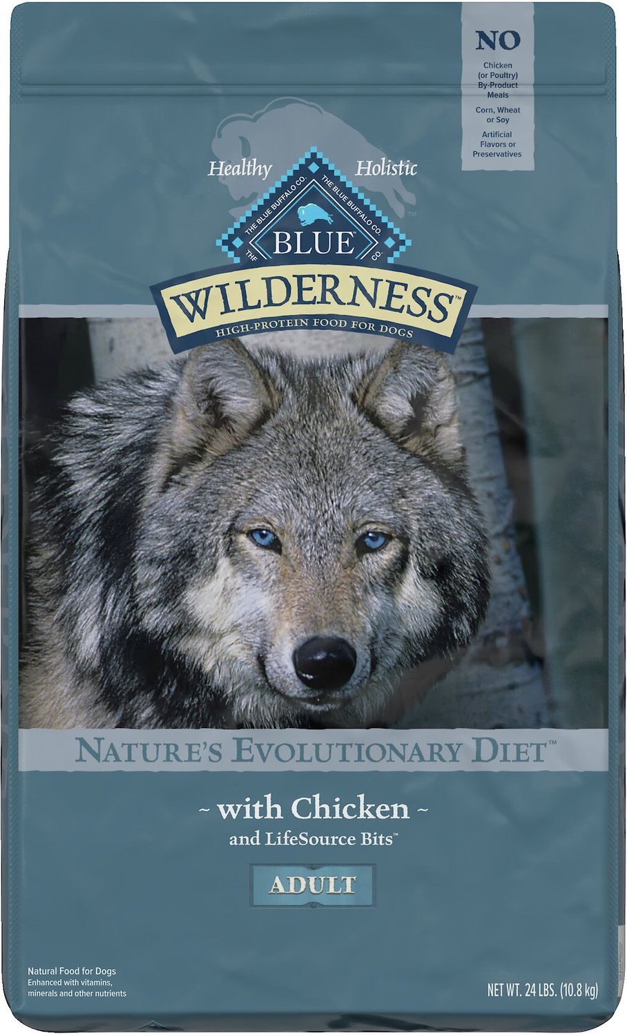 Blue Buffalo Wilderness Chicken Ricetta Cibo secco per cani senza cereali