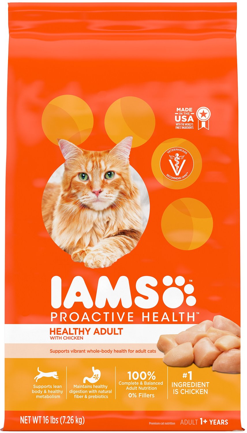 Iams ProActive Health Healthy Adult Original con cibo secco per gatti con pollo